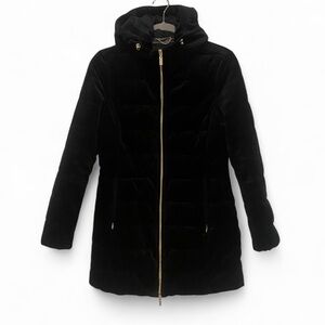 GEOX BLACK VELVET PUFFER JACKET IN SCHWARZ SIZE Rm4